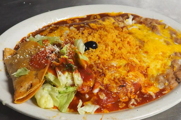 # 13 - Beef Taco, Cheese Enchilada, Chile Relleno